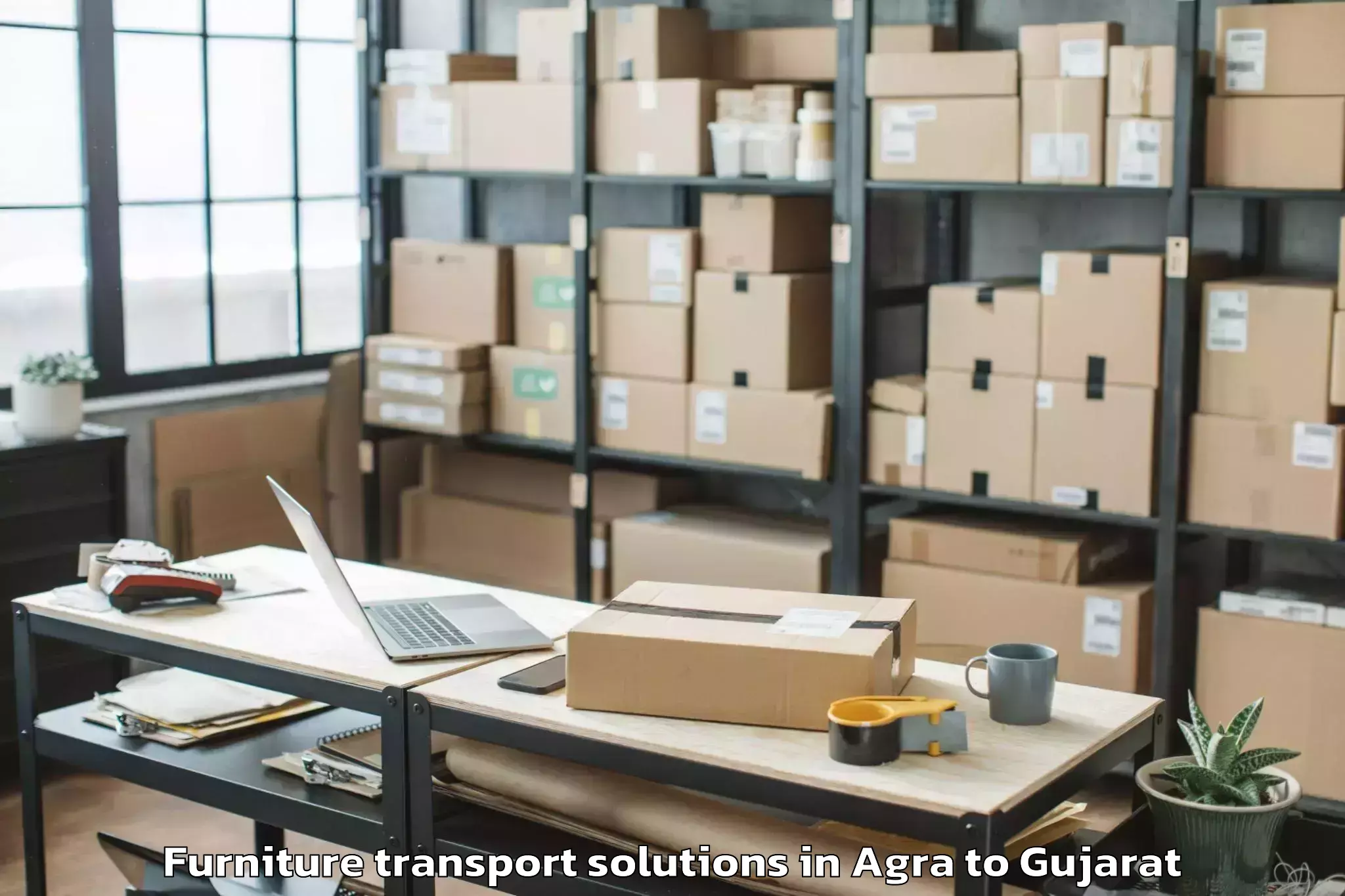 Book Agra to Madhav Kampo Furniture Transport Solutions Online